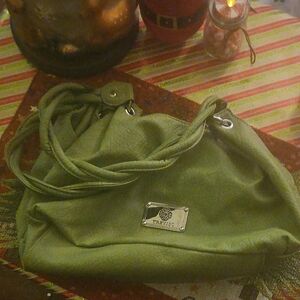 NWOT Treviso Light Olive/lime Green Shoulder Bag With Twisted Straps